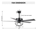Parrot Uncle 52 Inch Contemporary Chrome Ceiling Fan with Integrated LED Lights and Remote Control